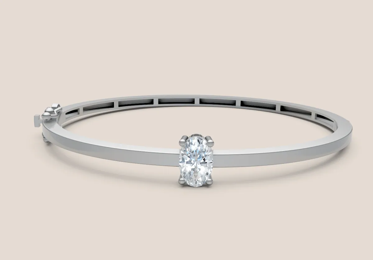Oval Diamond Bangle — view 1