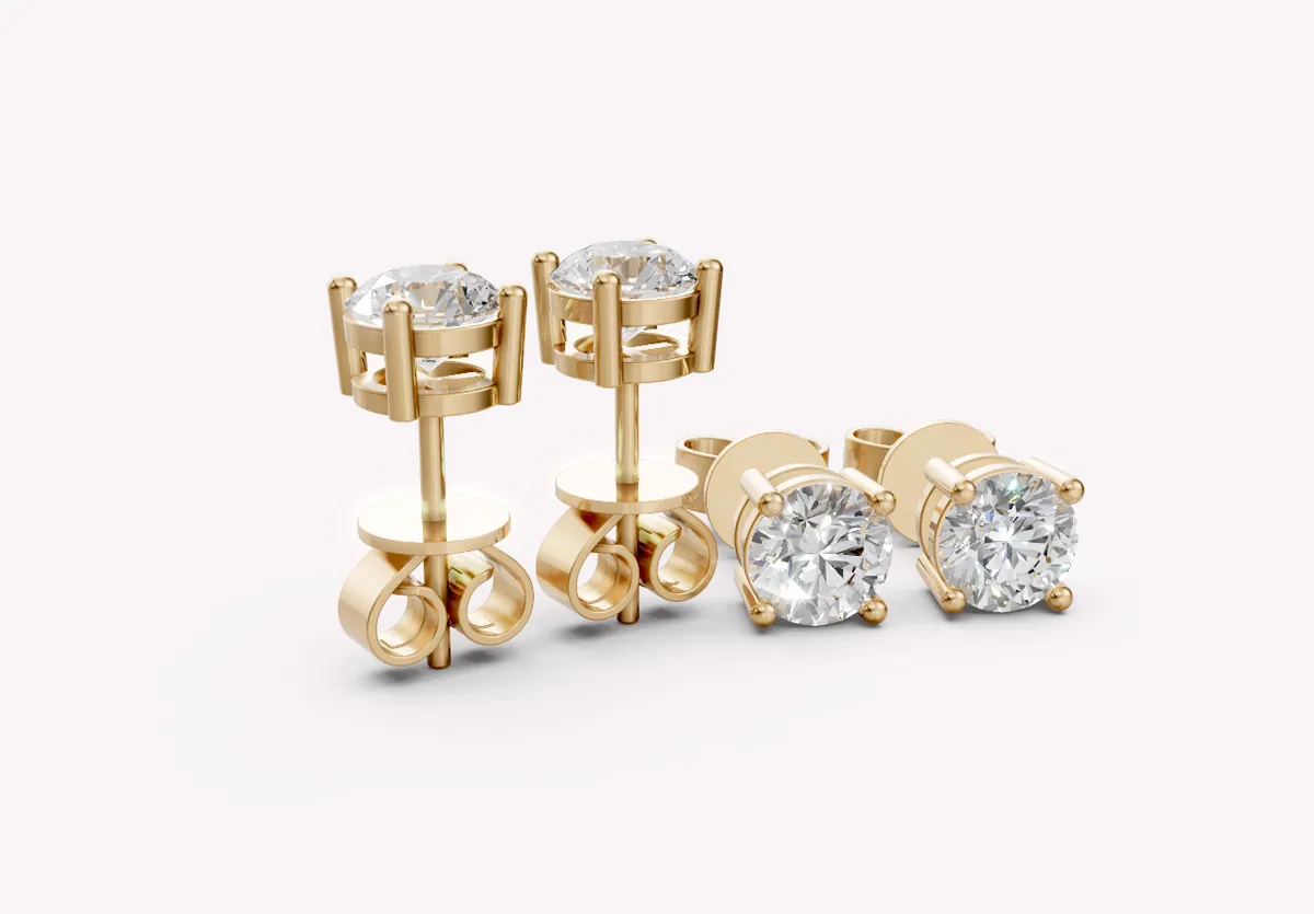 4-Prong Classic Round Earrings — 18K gold earrings by RUT GOLD
