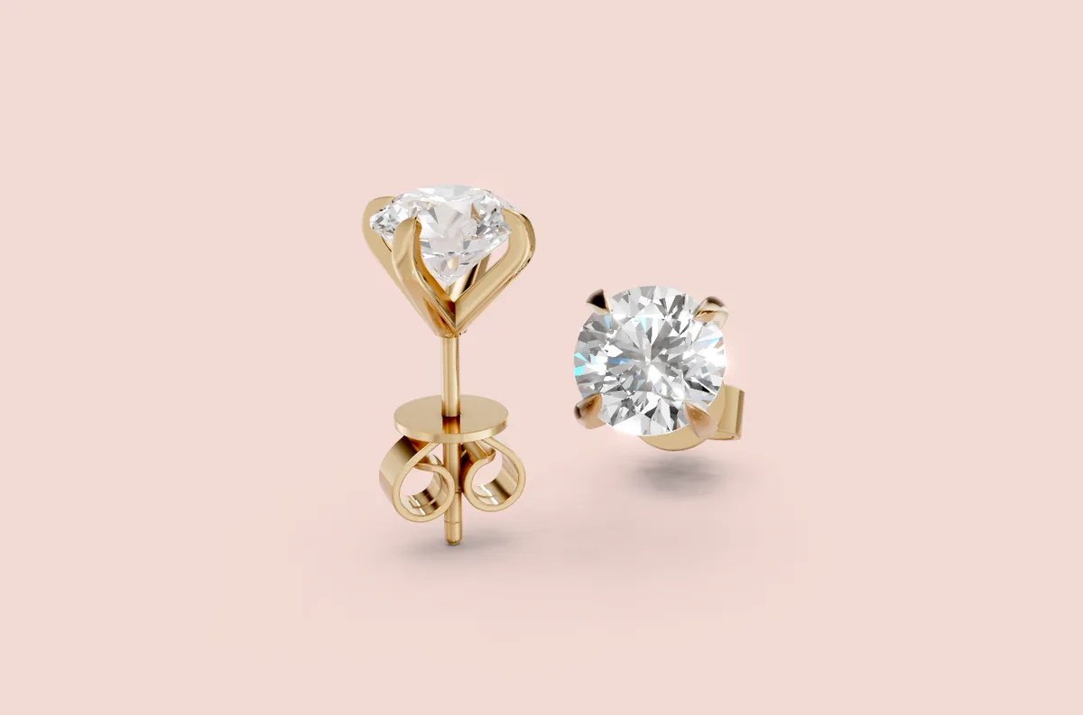 Martini Round Stud Earrings — 18K gold earrings by RUT GOLD