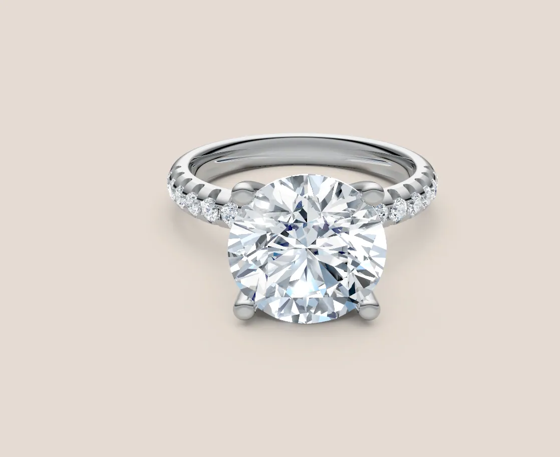 4ct Round Ring Side Diamond
