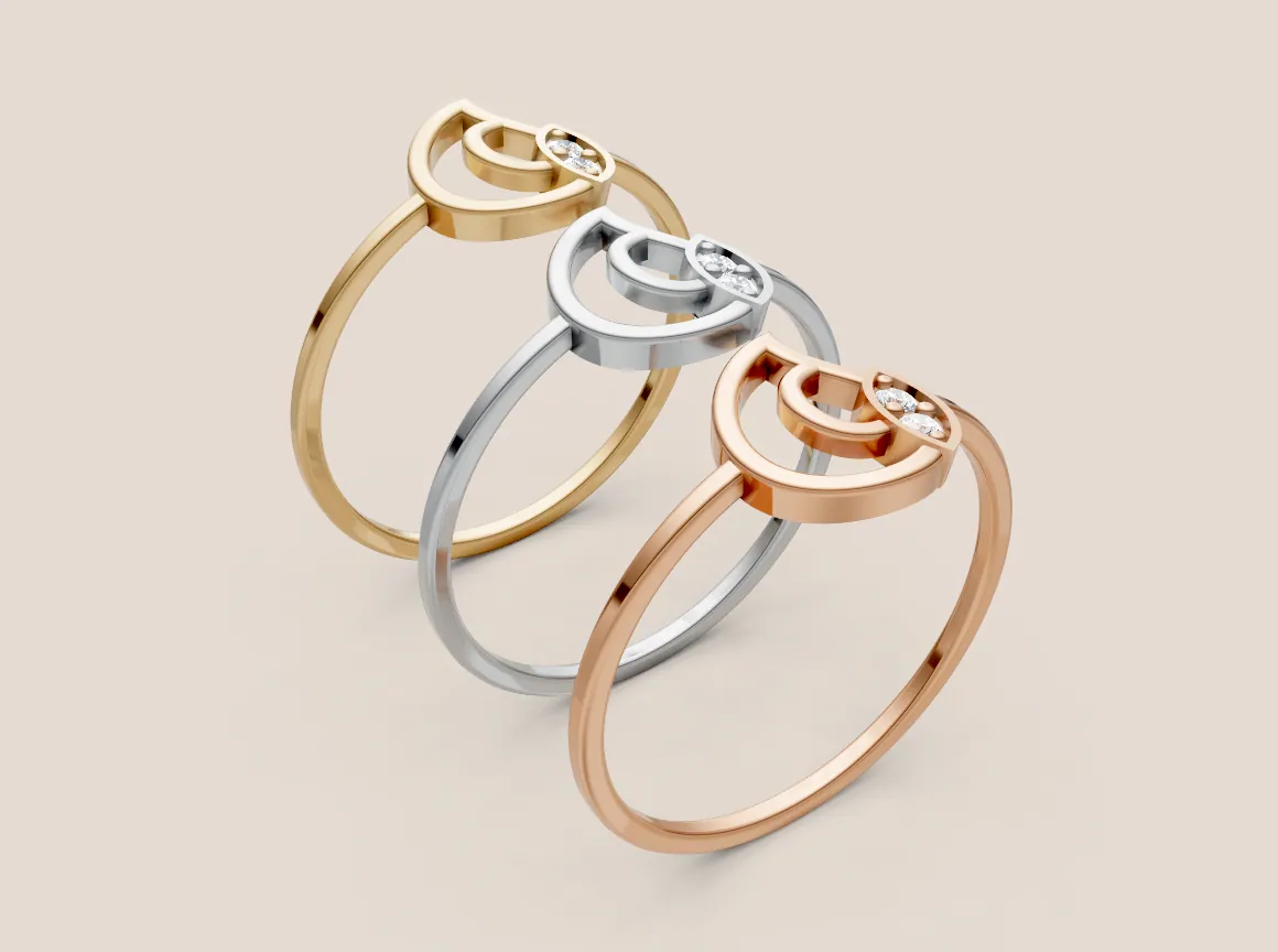 Round Diamond Ring R00901 — view 1