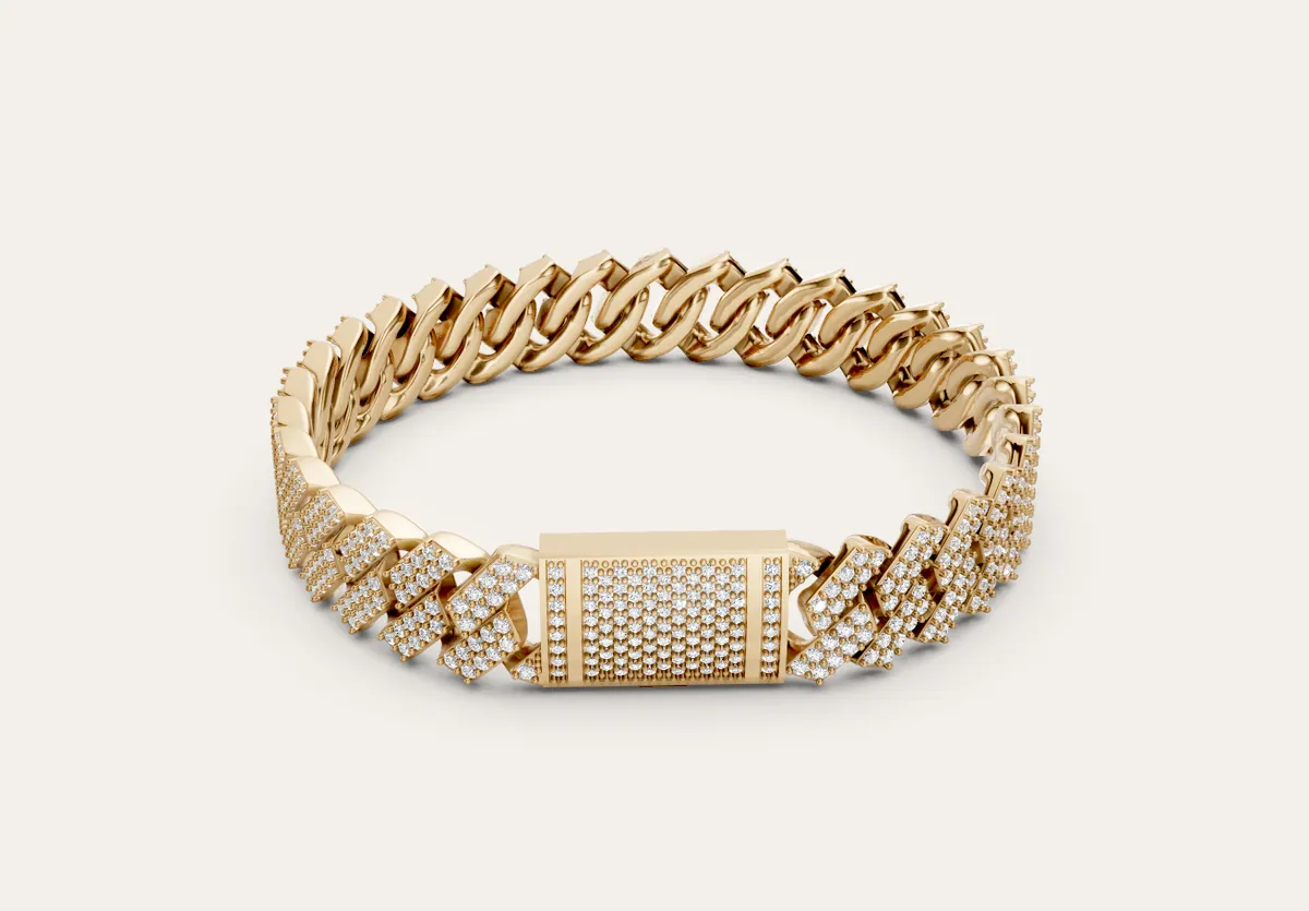 Diamond Cuban Bracelet — 18K gold men's by RUT GOLD