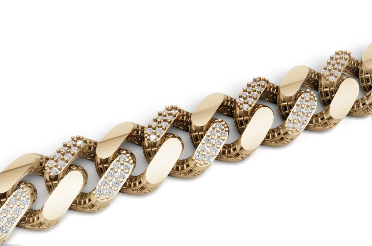 Diamond Cuban Bracelet — 18K gold men's by RUT GOLD