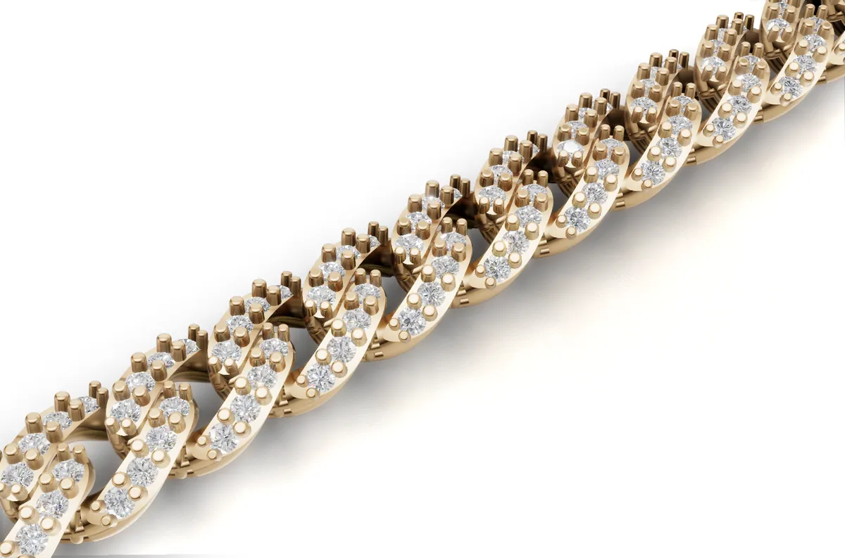 Diamond Cuban Bracelet — 18K gold men's by RUT GOLD