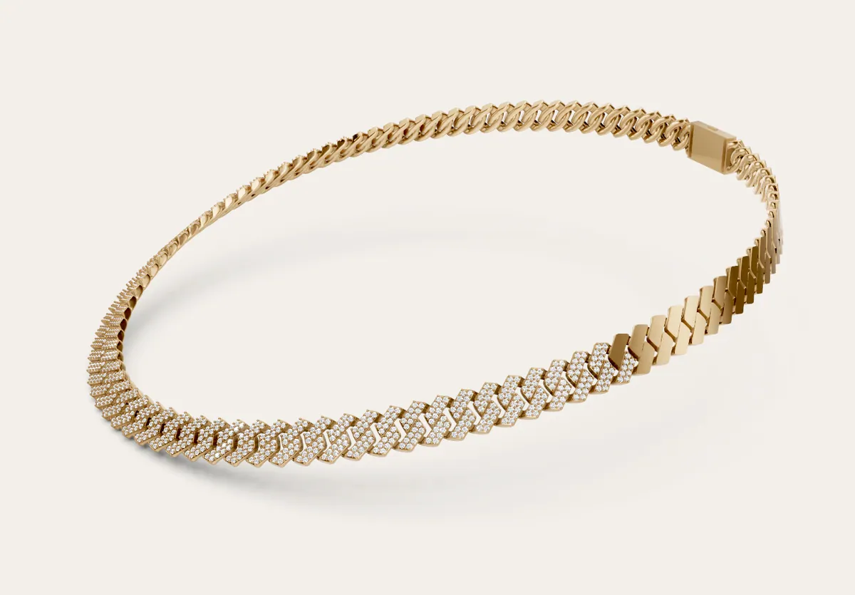 Diamond Cuban Necklace — 18K gold necklace by RUT GOLD